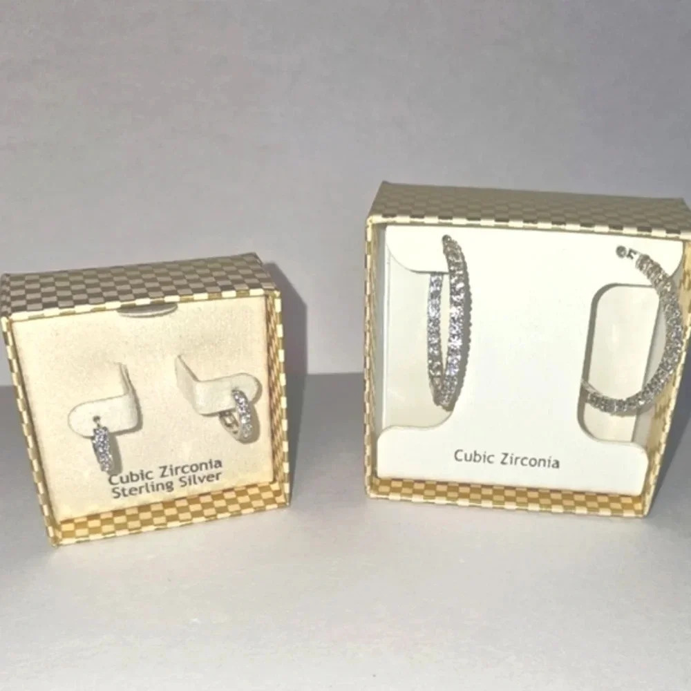 Cubic Zerconia Hoop Earings